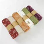 Neutral printed baby bamboo cotton blanket - Image 3