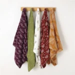 Neutral printed baby bamboo cotton blanket