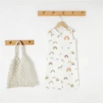 Newborn unisex baby gown muslin customize color print - Image 4