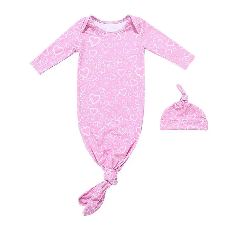 1495586043072020482-20 Newborn knitted cotton knot pajamas - Image 1