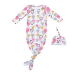 Newborn knitted cotton knot pajamas - Image 2
