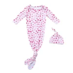 Newborn knitted cotton knot pajamas - Image 4