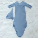 Wholesale Newborn Baby Knotted Gown Sleeping Bag with Hat private label - Image 3