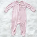 Soft Bamboo Footie Pajamas Baby Zipper Closure Onesie Custom logo
