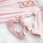 Pink Gown Knotted Newborn with Headband baby girl - Image 4