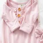 Pink Gown Knotted Newborn with Headband baby girl - Image 3