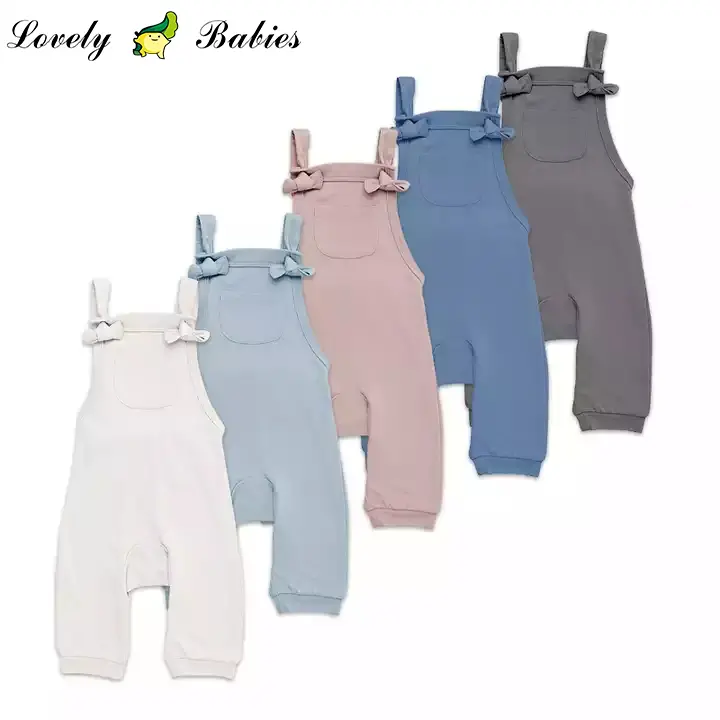 1559480625450655746-28 Custom baby clothes baby sleeveless rompers baby bamboo overall - Image 1