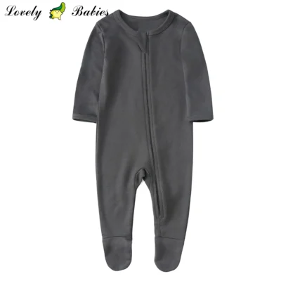 Baby Boys Girls Organic Cotton Zip-Front Sleeper Pajamas Footed Sleep Playsuit - Image 3