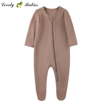 Baby Boys Girls Organic Cotton Zip-Front Sleeper Pajamas Footed Sleep Playsuit