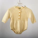 Custom Baby Sweater Boy Girl Winter Clothes Knit Romper Warm Long Sleeve Onesie for Toddlers