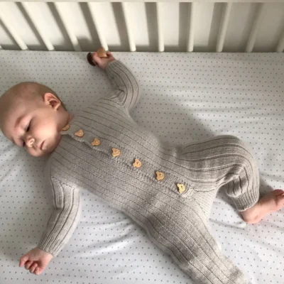 OEM&ODM Baby toddler ribbed jumpsuit romper knitting patterns set Wholesale - Image 3