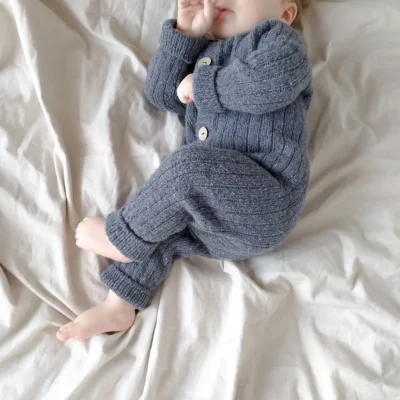 OEM&ODM Baby toddler ribbed jumpsuit romper knitting patterns set Wholesale - Image 5