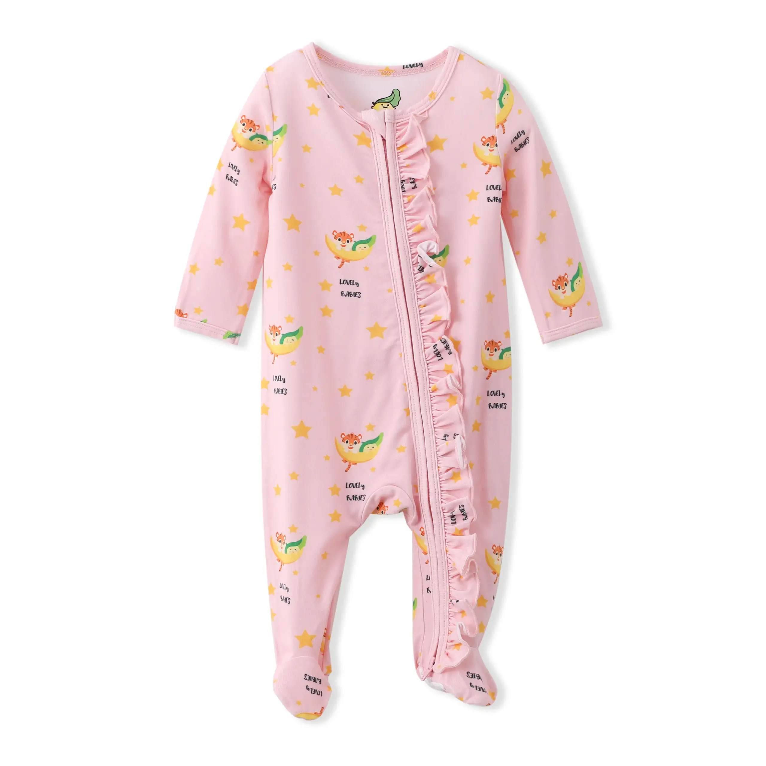 1683360661246095362-19 Custom Infant Girls Footed Premium Modal Pajamas - Image 1