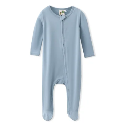 Manufacturer 100% Organic Cotton One-piece Zip Front Romper Jumpsuit baby Pajamas