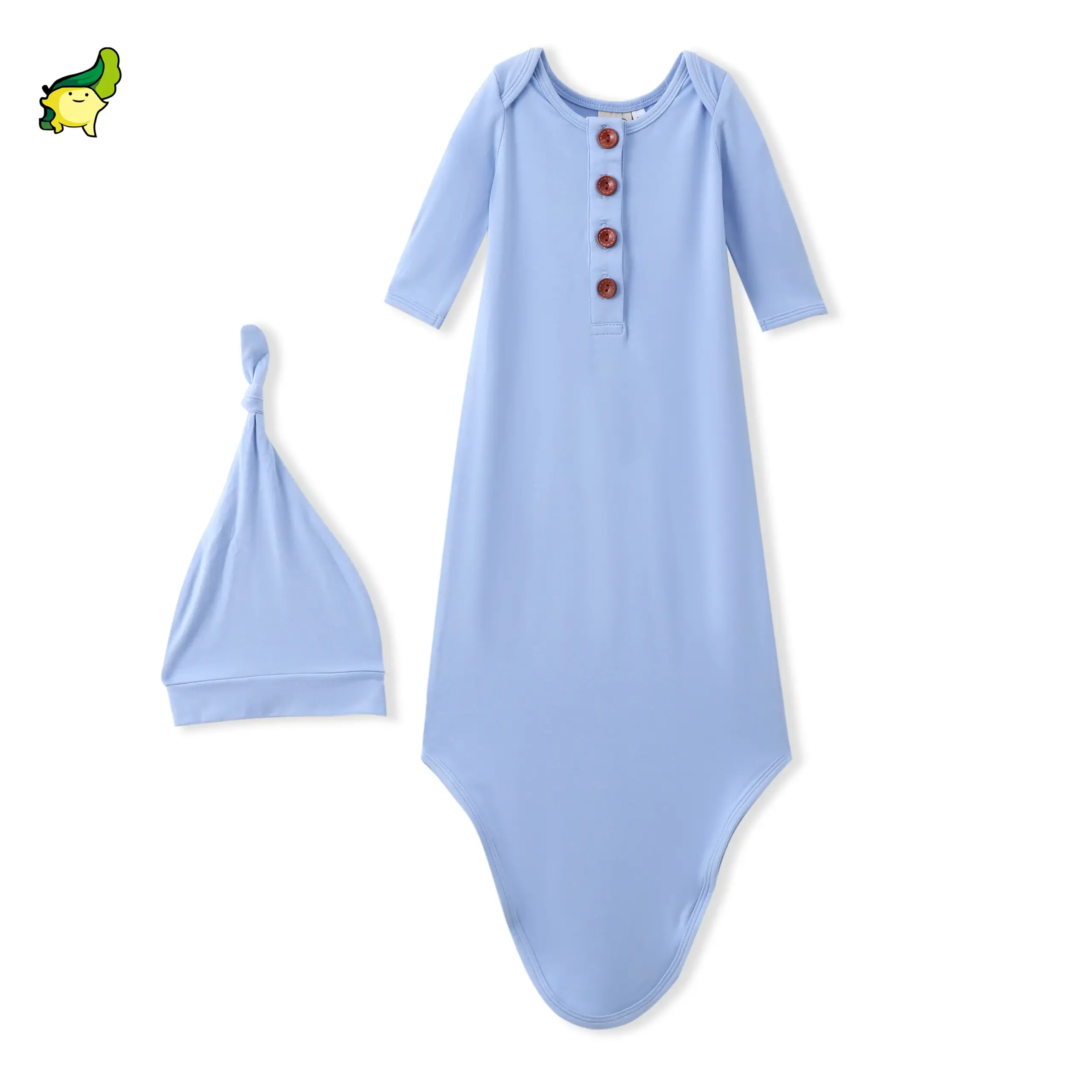 1694895104121155586 OEM&ODM Infant solid Knotted Gowns Newborn pajamas - Image 1
