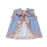 Polka Dot Floral Print Sleeveless Top & Ruffled Shorts Set for Girls - Image 2