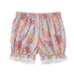 Polka Dot Floral Print Sleeveless Top & Ruffled Shorts Set for Girls - Image 3