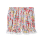 Polka Dot Floral Print Sleeveless Top & Ruffled Shorts Set for Girls - Image 4