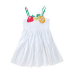 Juicy Fruit Series Tiered Cotton Dress with Appliqué Fruit Details