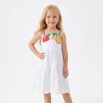 Juicy Fruit Series Tiered Cotton Dress with Appliqué Fruit Details - Image 3