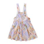 Floral Patchwork Suspender Dress with Adjustable Straps for Girls